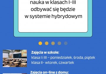 Powrót uczniów klas I- III  od 26 kwietnia 2021 r. do szkoły, w systemie hybrydowym