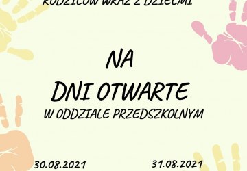 Dni otwarte oddziału przedszkolnego