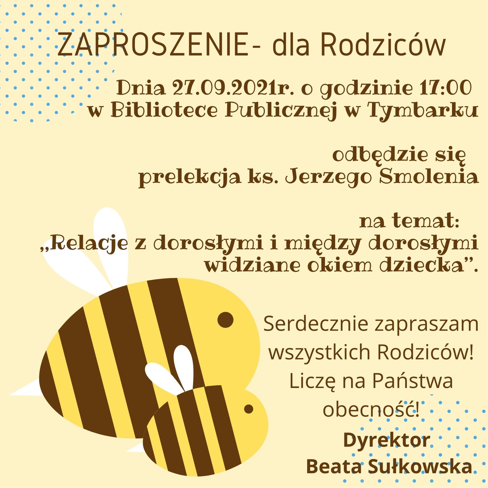 Zaproszenie dla Rodziców