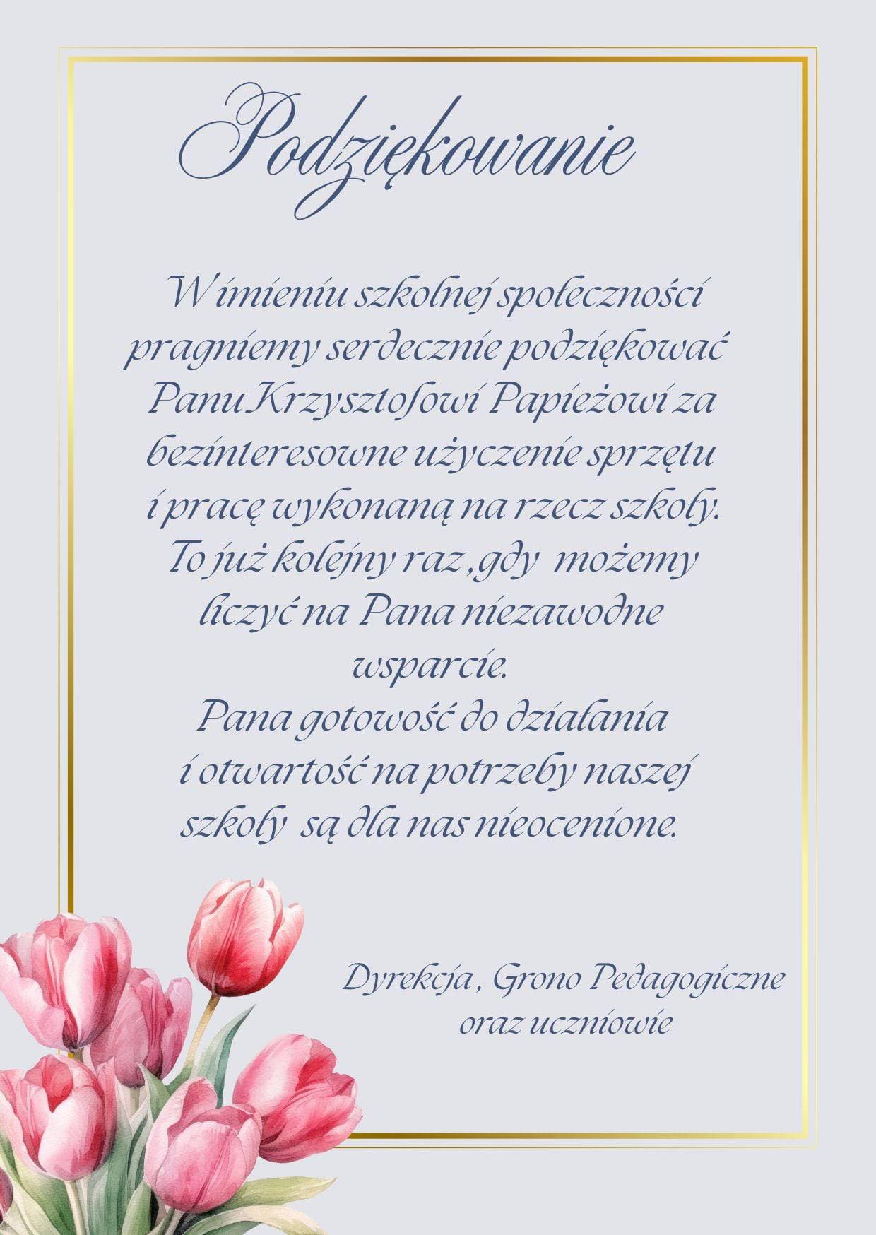 Podziękowania
