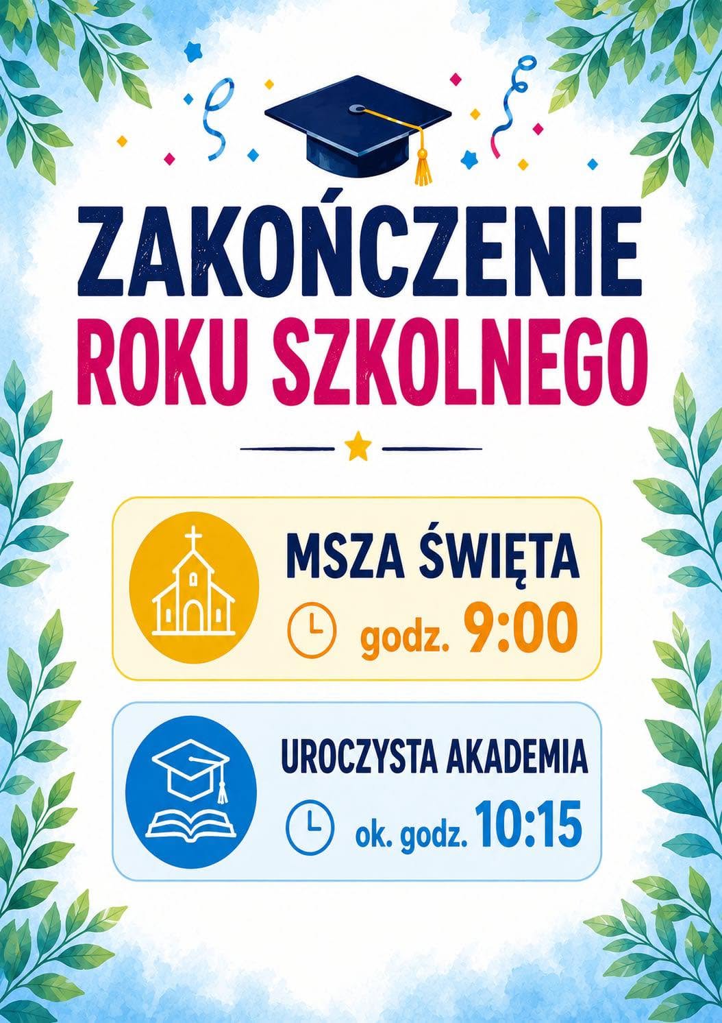 Zakończenie roku szkolnego